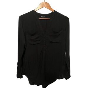 Lucky Brand Black V-Neck Blouse